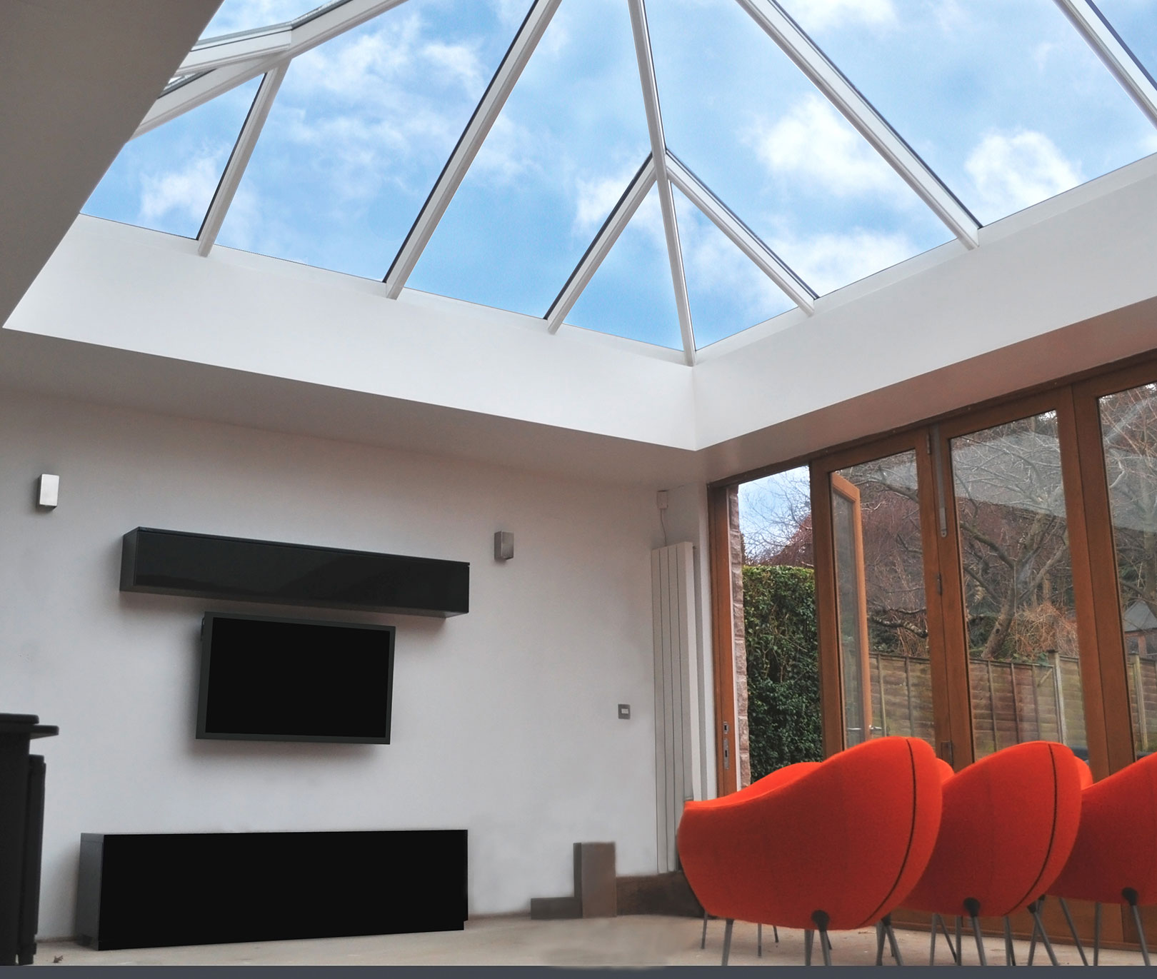 White uPVC Lantern Roof Interior